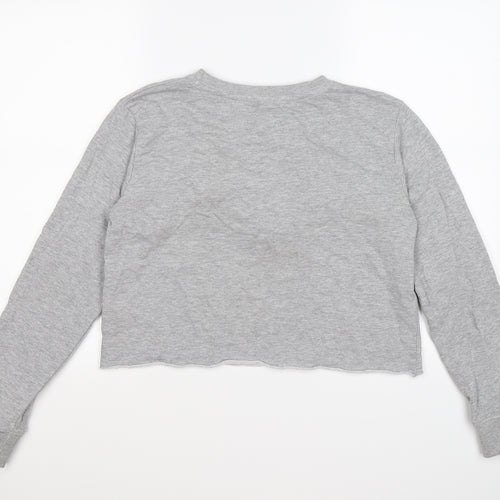 Missguided Womens Grey   Pullover Sweatshirt Size 10  - CROPPED