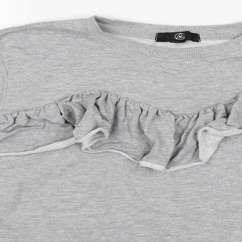 Missguided Womens Grey   Pullover Sweatshirt Size 10  - CROPPED