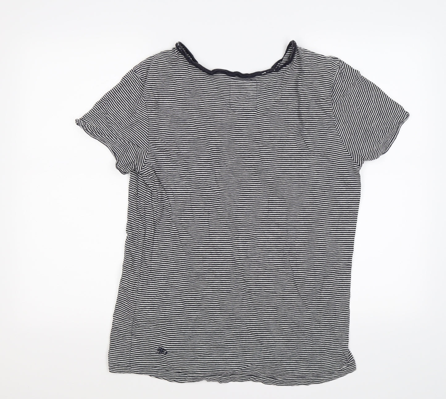 TOM TAILOR Mens Blue Striped   T-Shirt Size M