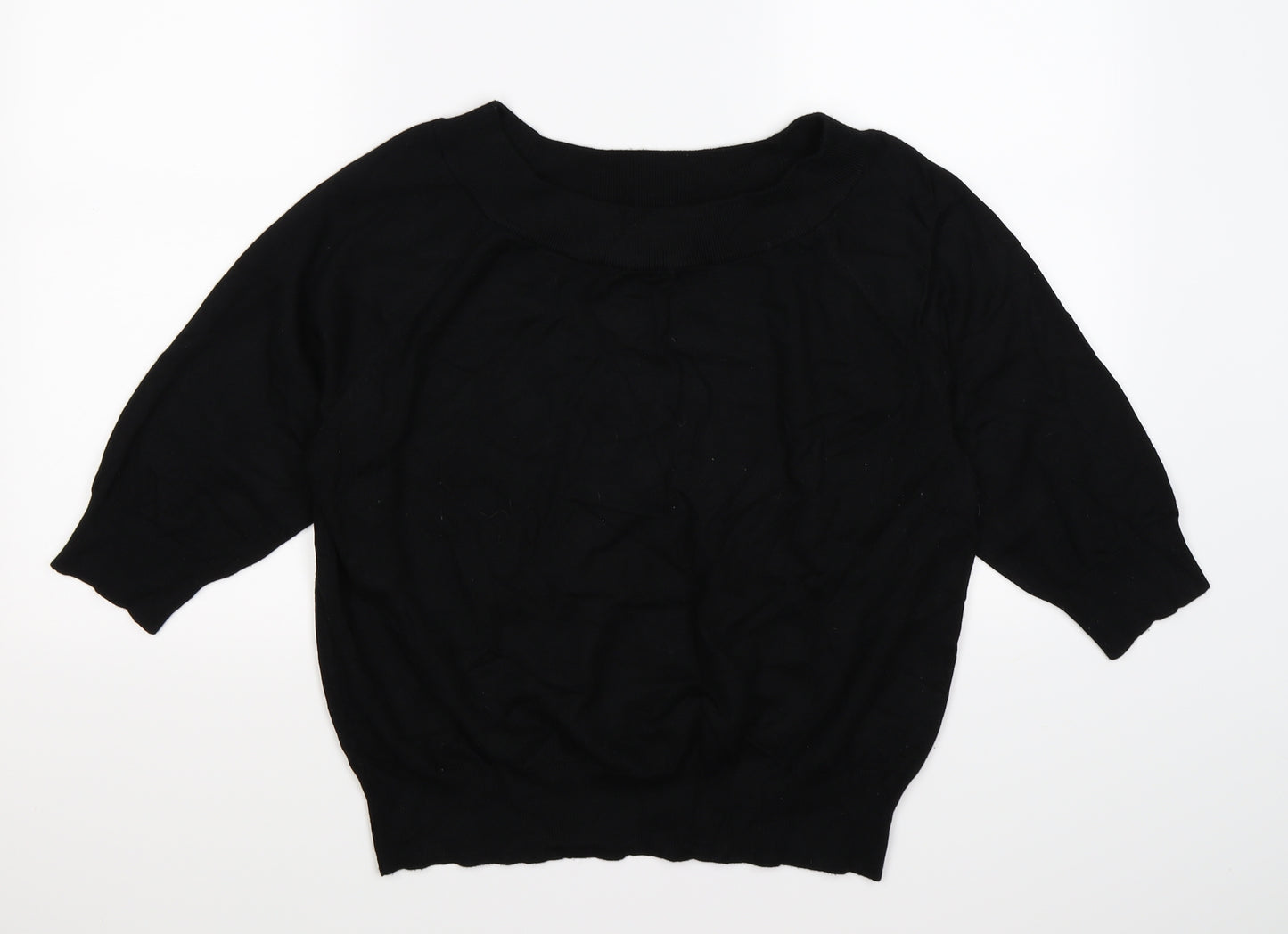 Monsoon Womens Black  Knit Pullover Jumper Size 16