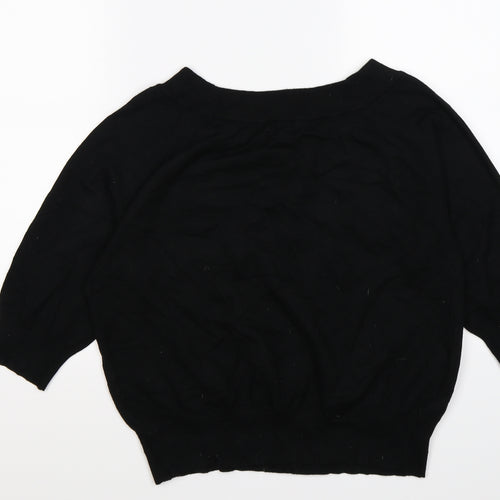 Monsoon Womens Black  Knit Pullover Jumper Size 16