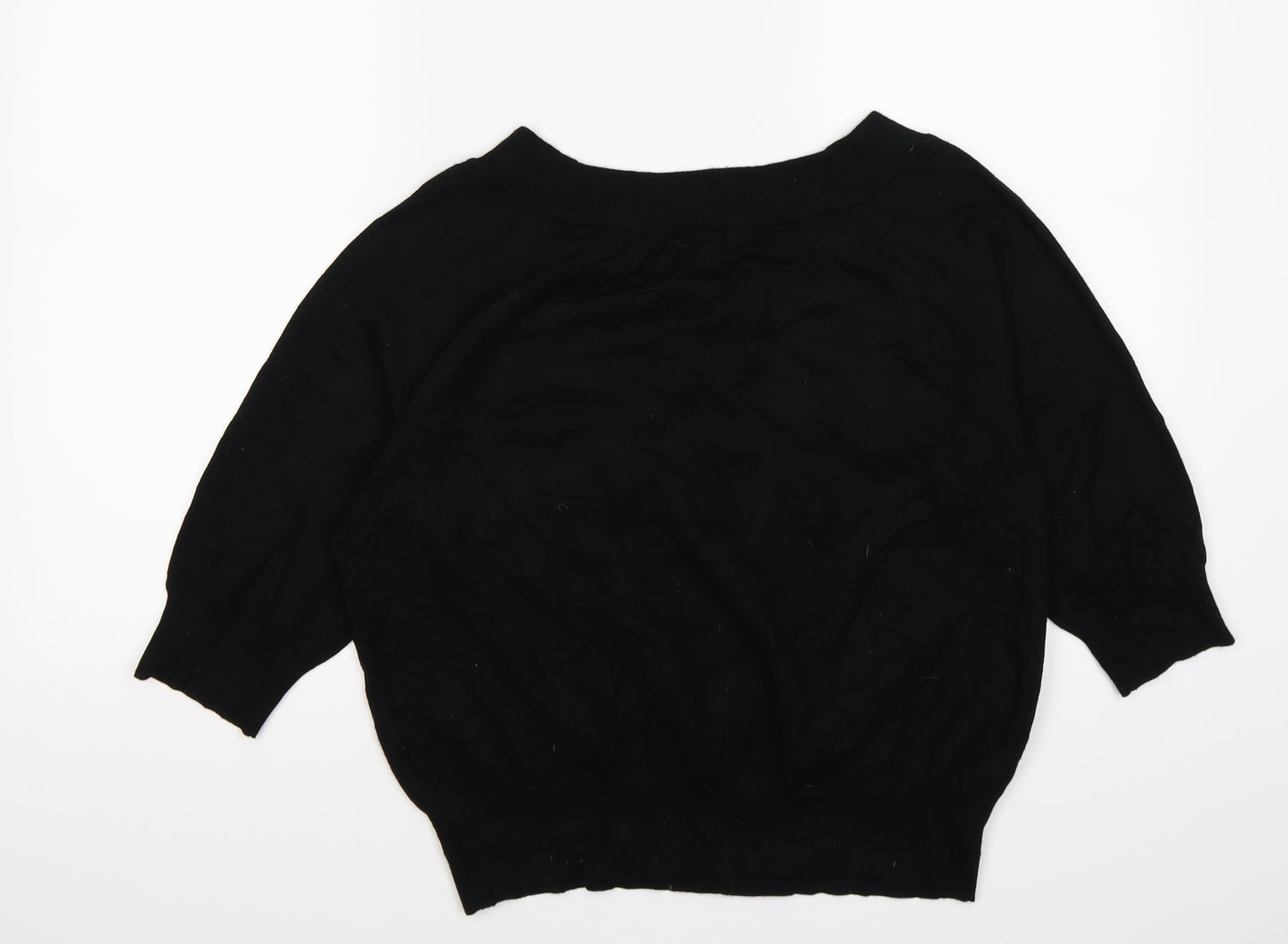 Monsoon Womens Black  Knit Pullover Jumper Size 16