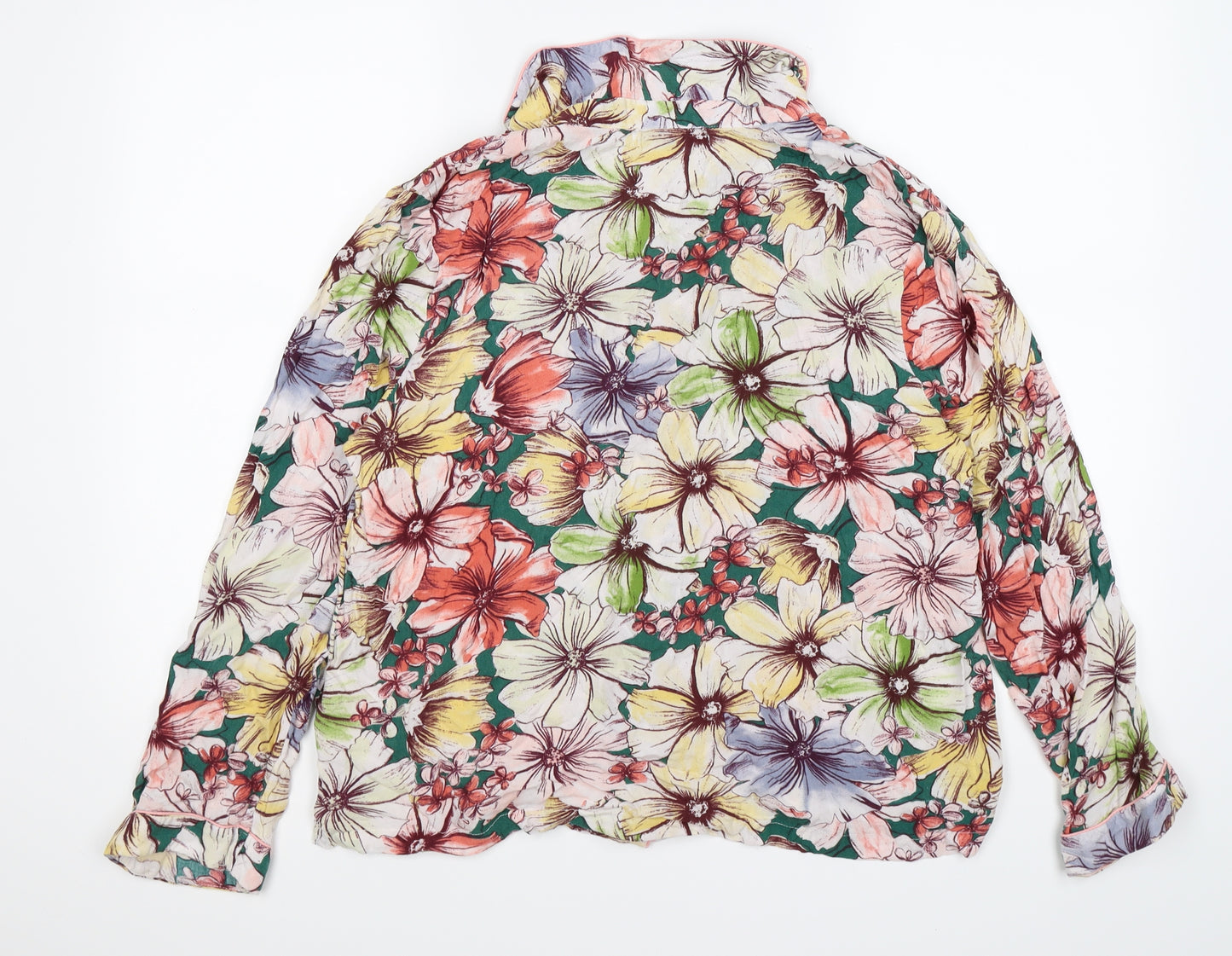 He Love Me He Loves Me Not Womens White Floral Knit Top Pyjama Top Size 14