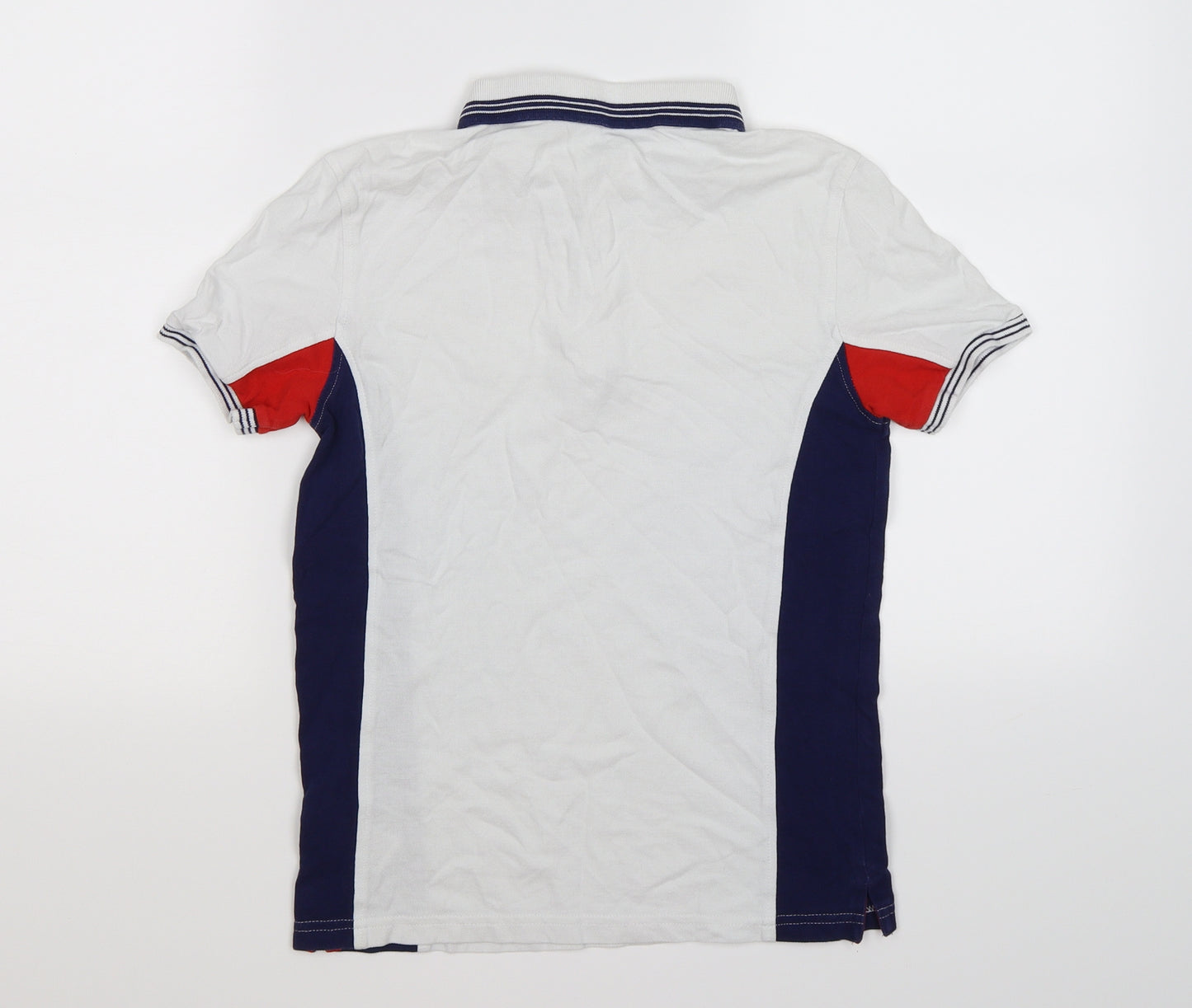 Marks and Spencer Boys White Striped  Basic Polo Size 10-11 Years