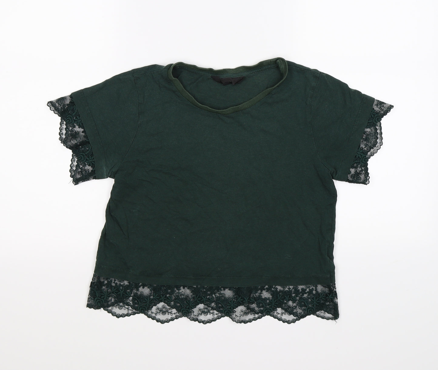 Topshop Womens Green   Basic T-Shirt Size 10