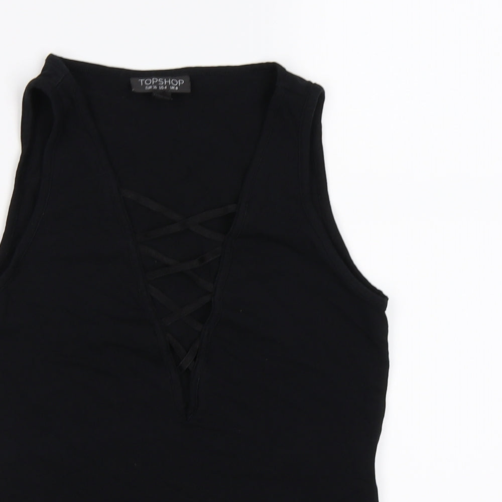 Topshop Womens Black   Bodysuit One-Piece Size 8