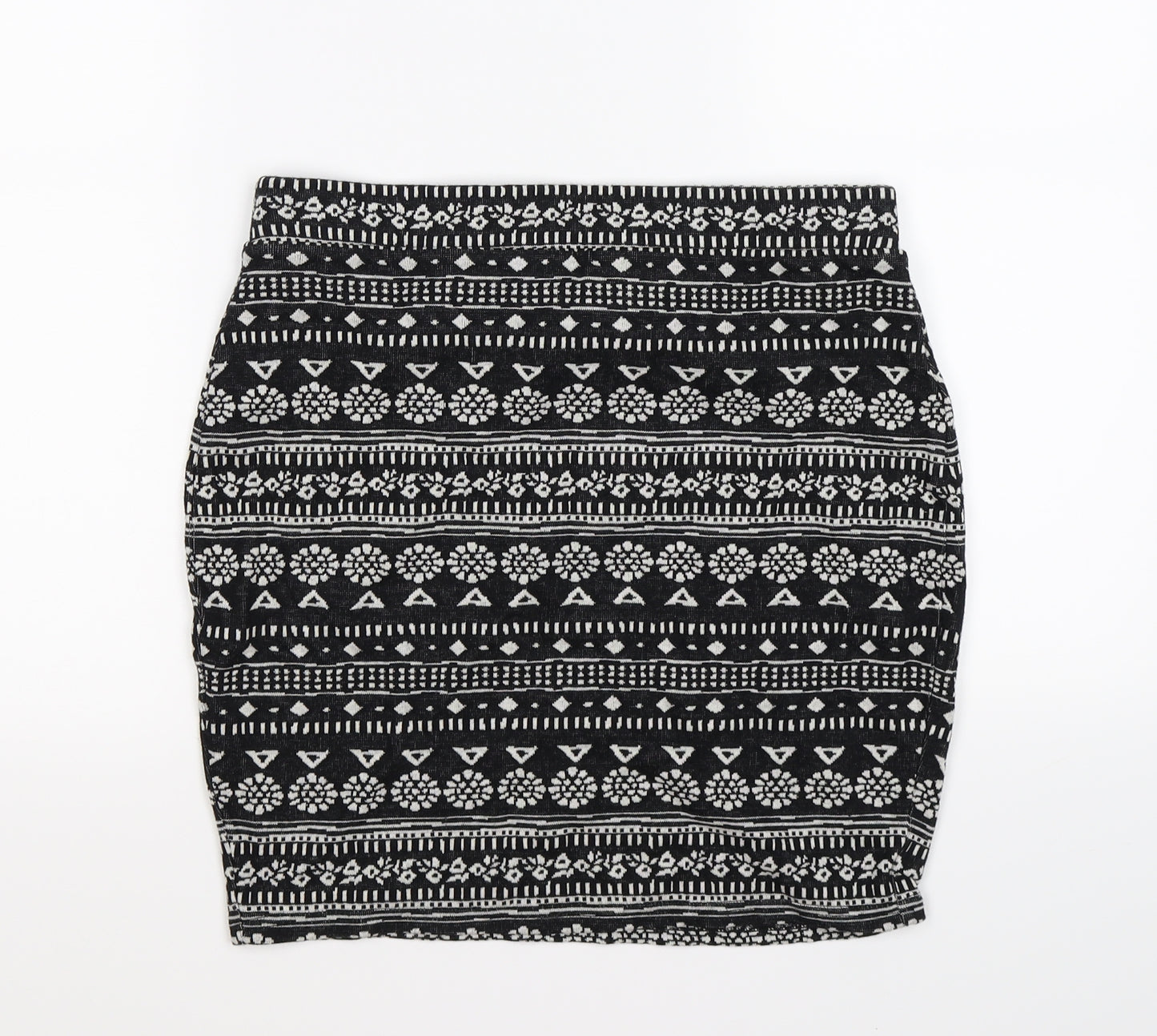 Staring at Stars Womens Black Geometric Knit Mini Skirt Size M