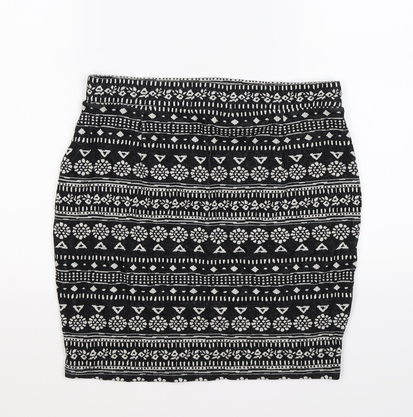 Staring at Stars Womens Black Geometric Knit Mini Skirt Size M
