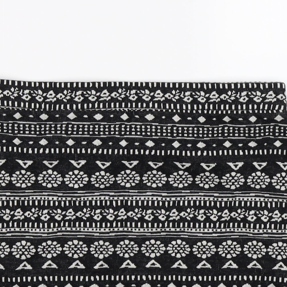 Staring at Stars Womens Black Geometric Knit Mini Skirt Size M