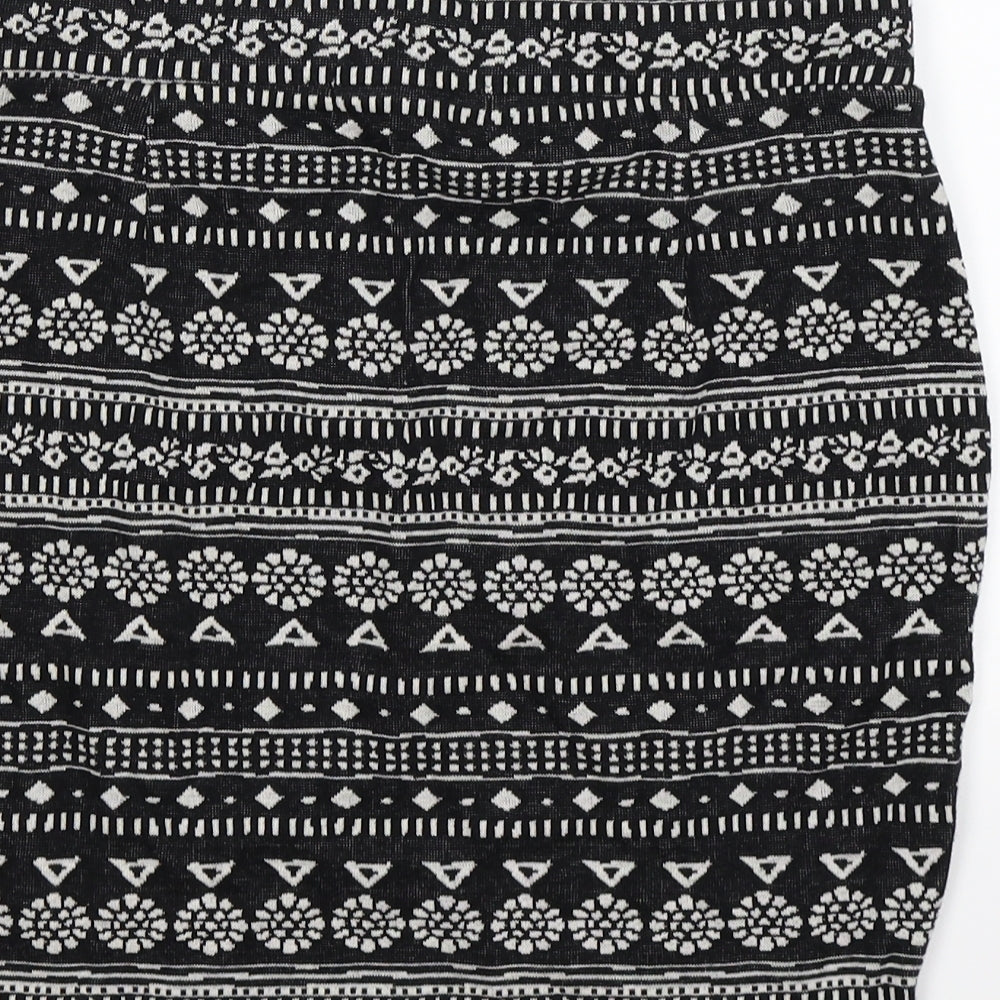 Staring at Stars Womens Black Geometric Knit Mini Skirt Size M