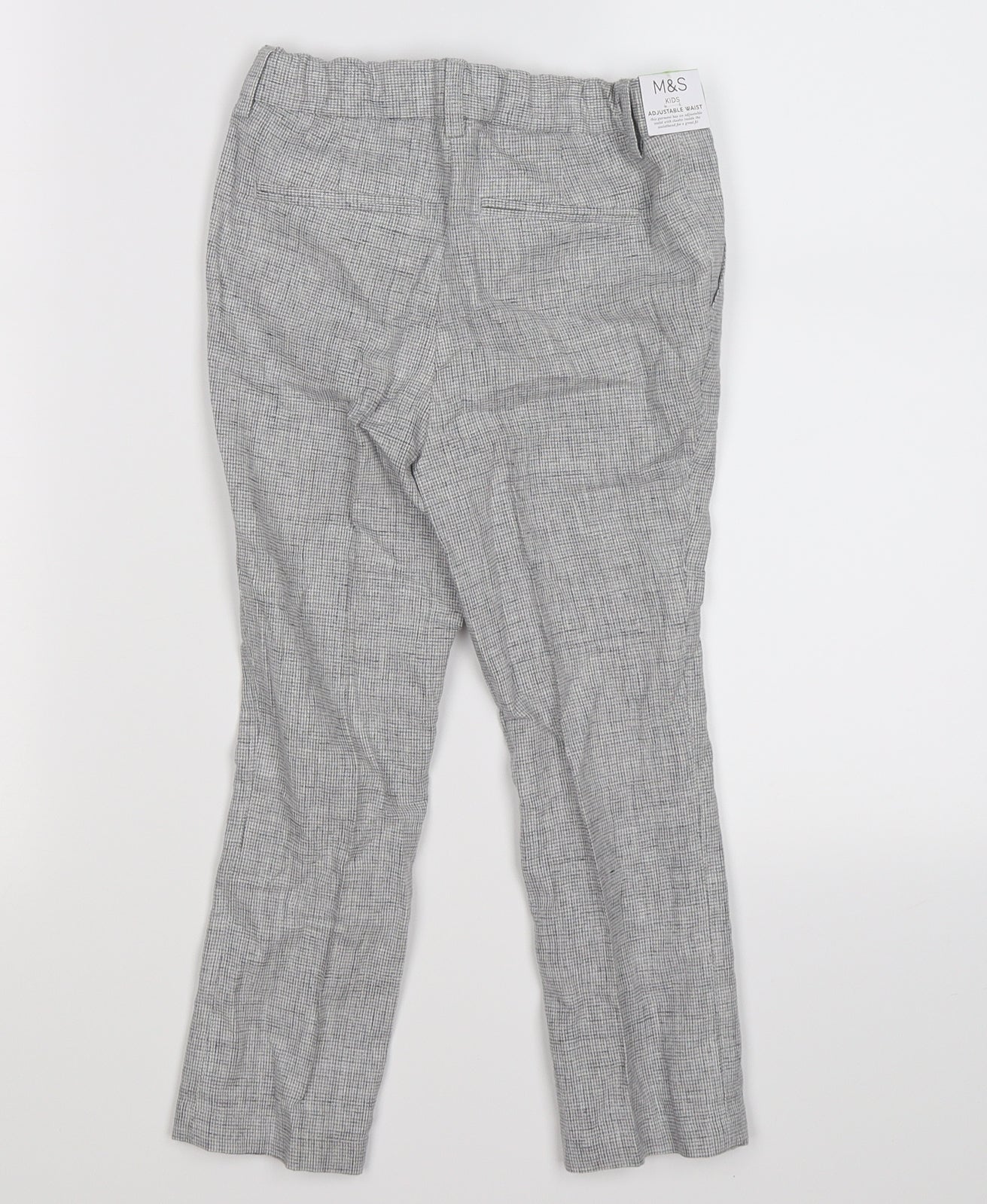 Marks and Spencer Boys Grey Check   Trousers Size 3-4 Years