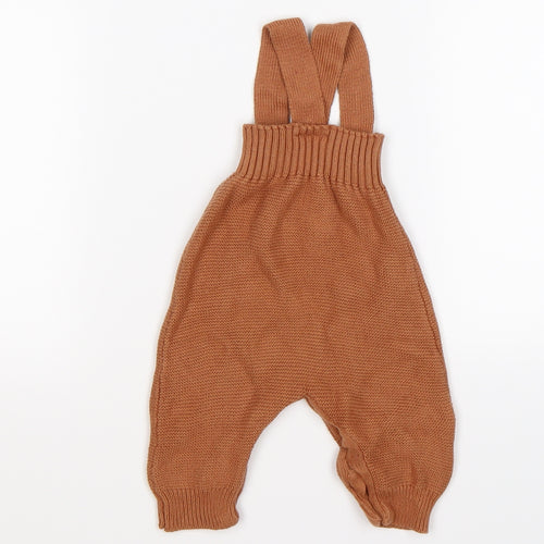 Nutmeg Baby Brown  Knit Dungaree Outfit/Set Size 0-3 Months  - FOX