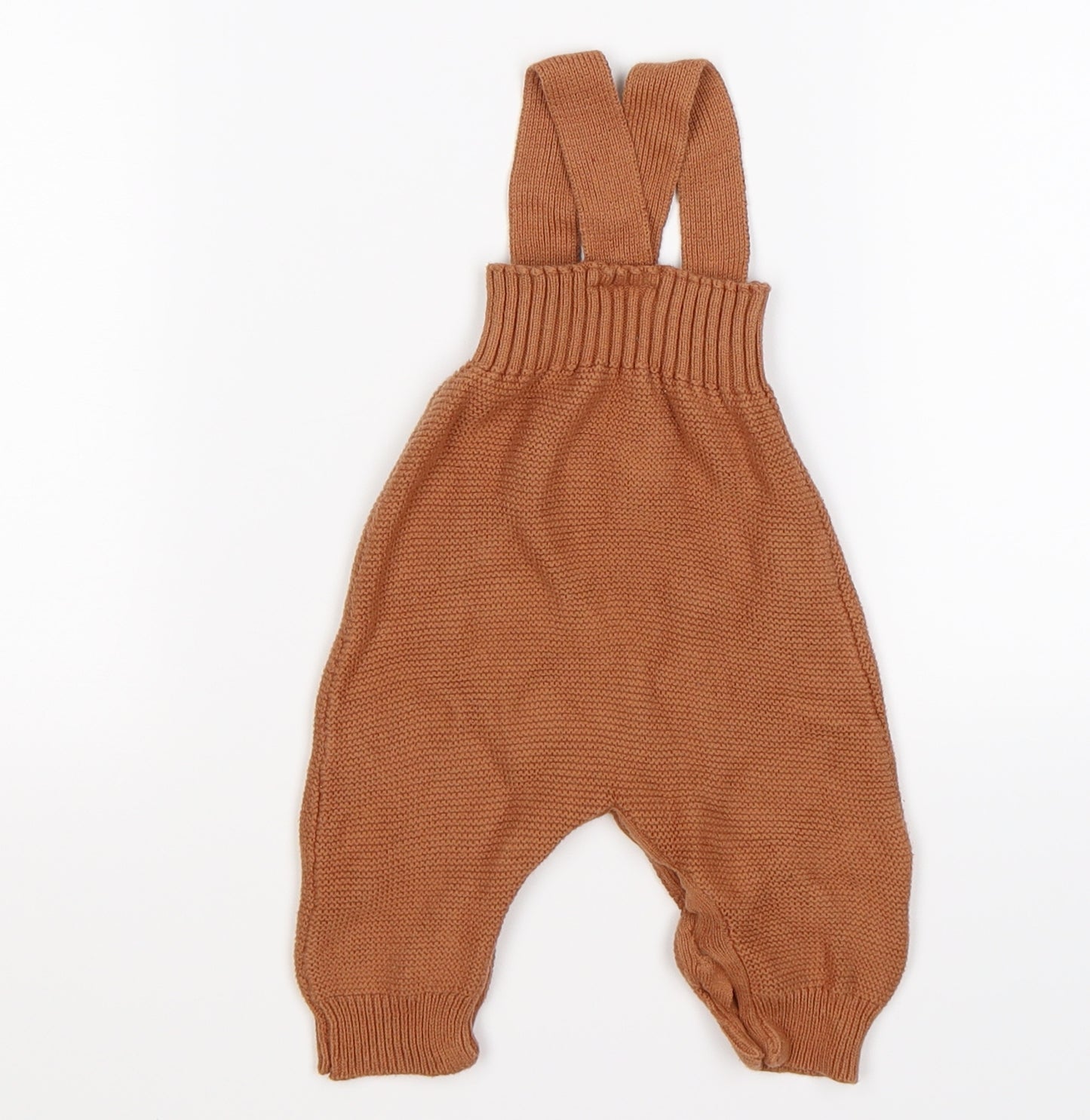 Nutmeg Baby Brown  Knit Dungaree Outfit/Set Size 0-3 Months  - FOX