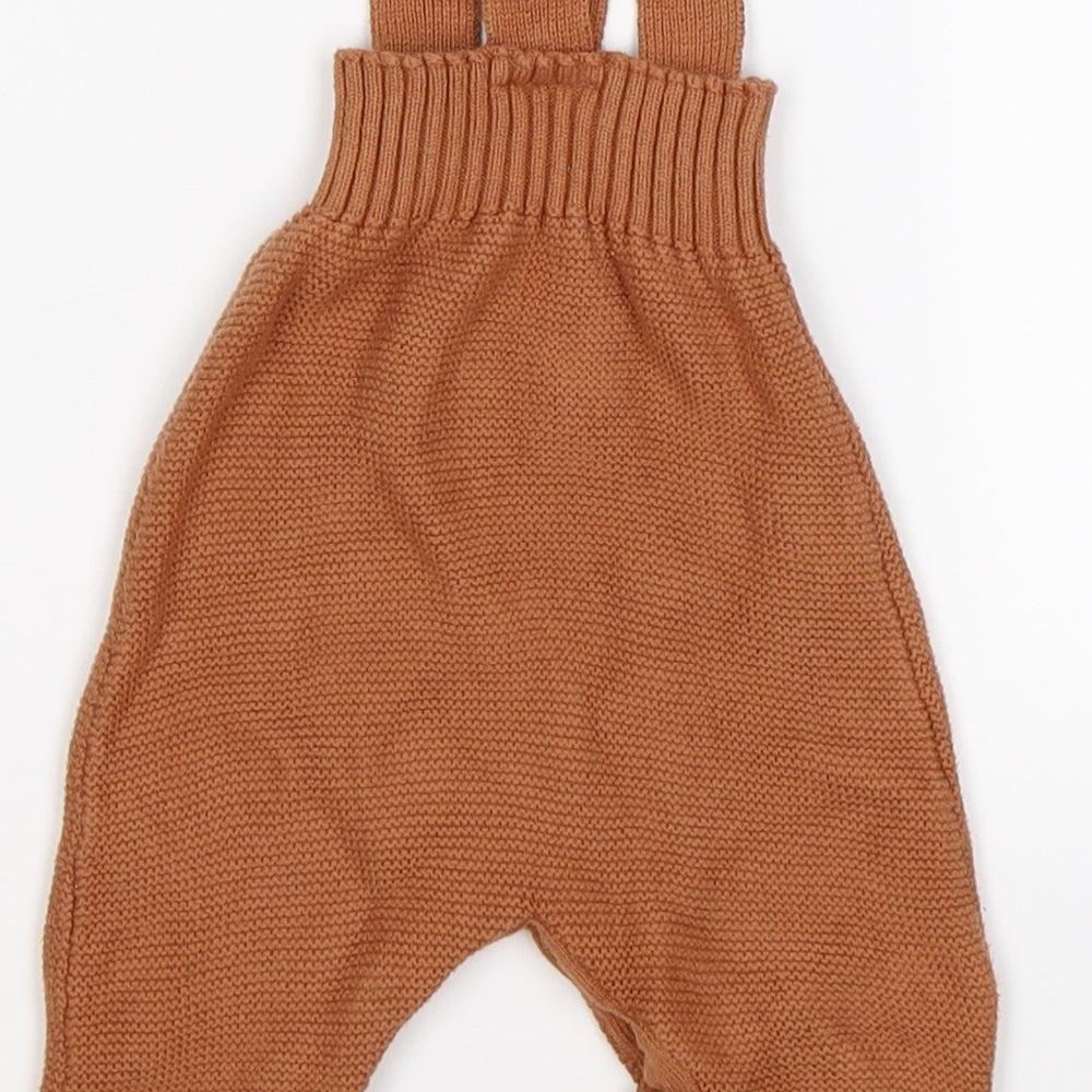 Nutmeg Baby Brown  Knit Dungaree Outfit/Set Size 0-3 Months  - FOX