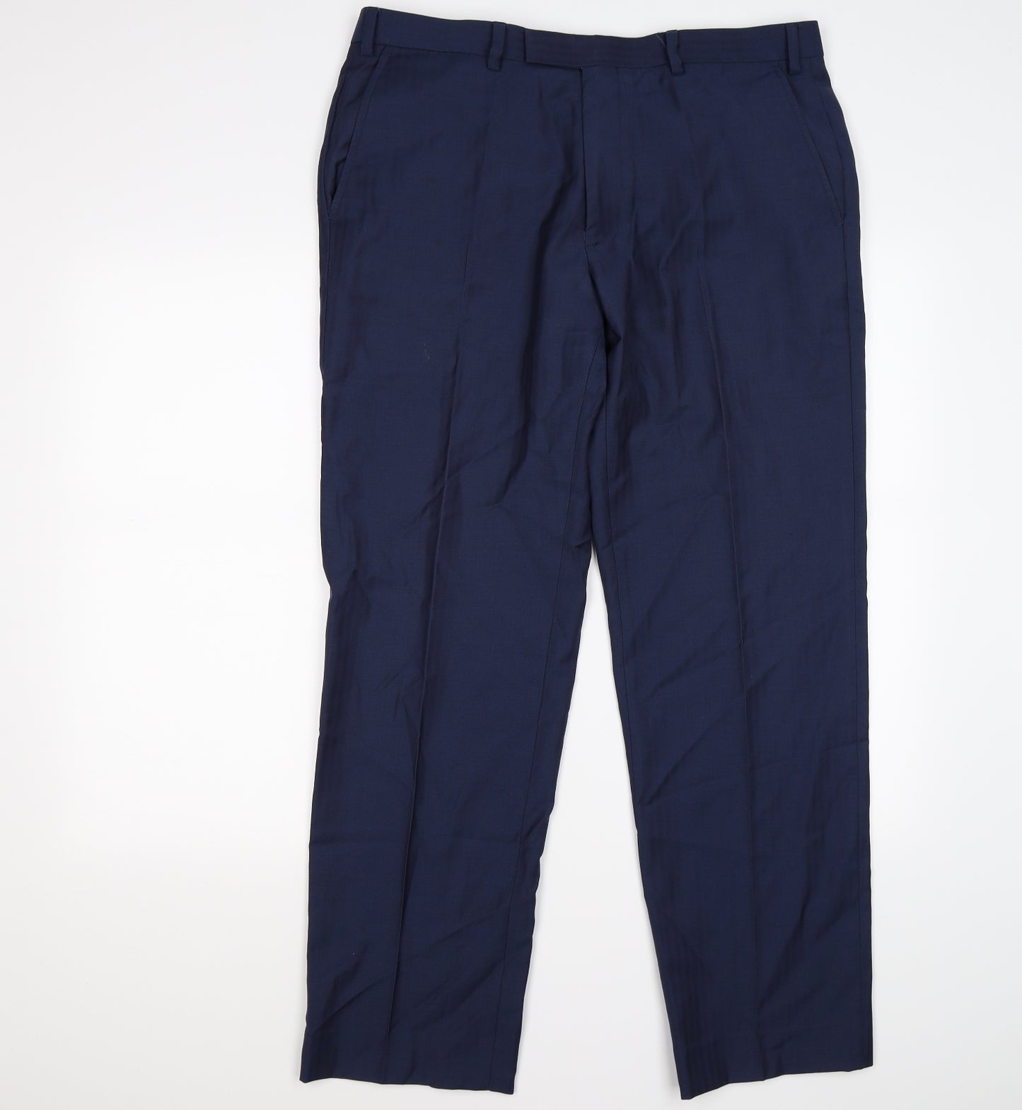 Marks and Spencer Mens Blue Striped  Tuxedo Suit Trousers Size 36