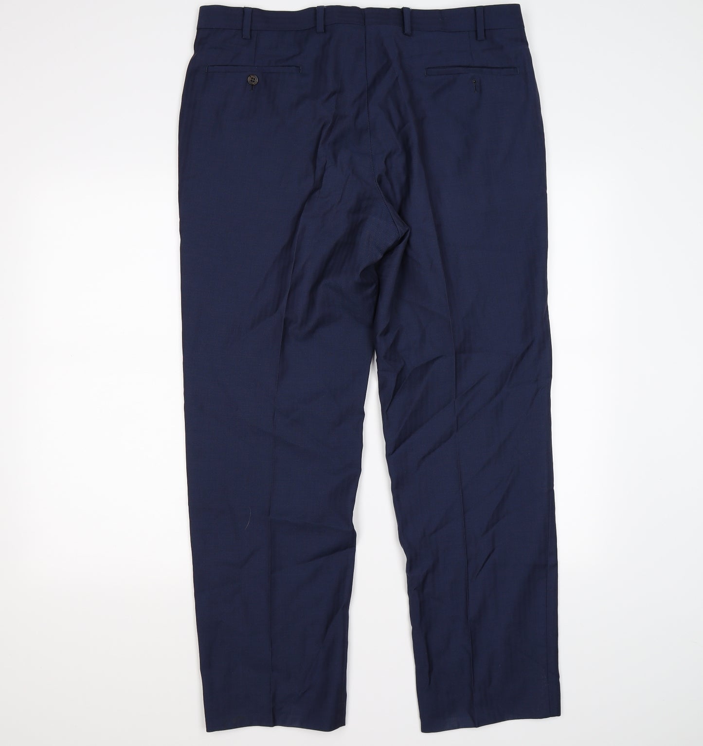 Marks and Spencer Mens Blue Striped  Tuxedo Suit Trousers Size 36