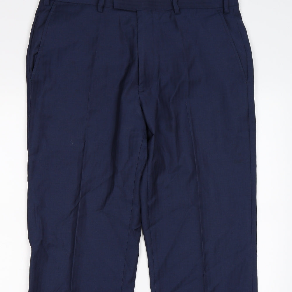 Marks and Spencer Mens Blue Striped  Tuxedo Suit Trousers Size 36