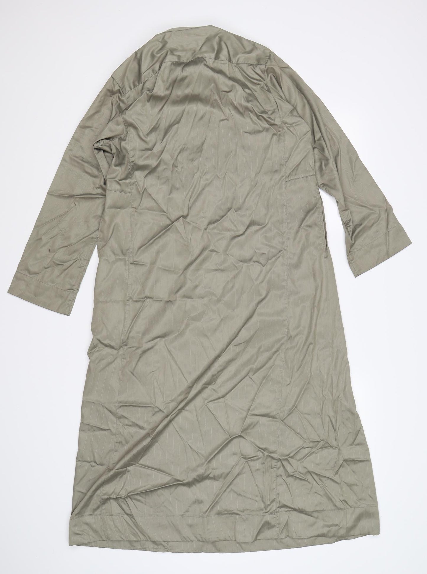 AL HARAMAN Womens Green Striped Satin Shirt Dress  Size M