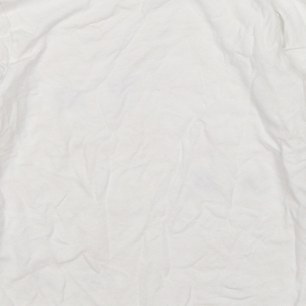 H&M Girls White Striped  Basic T-Shirt Size 4-5 Years  - KITTEN CATS