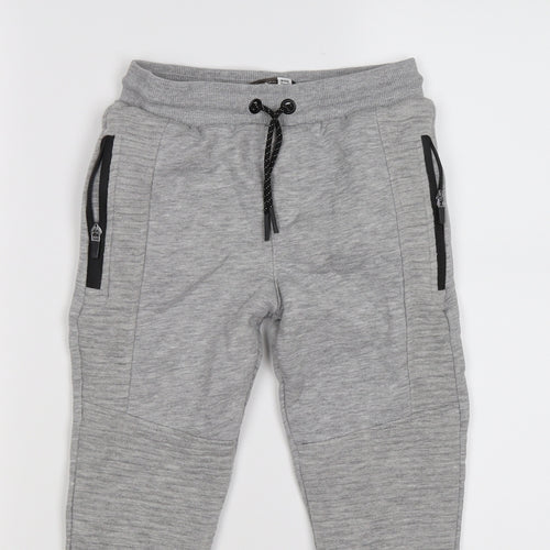 PEP & CO Boys Grey Striped Jersey Jogger Trousers Size 8-9 Years