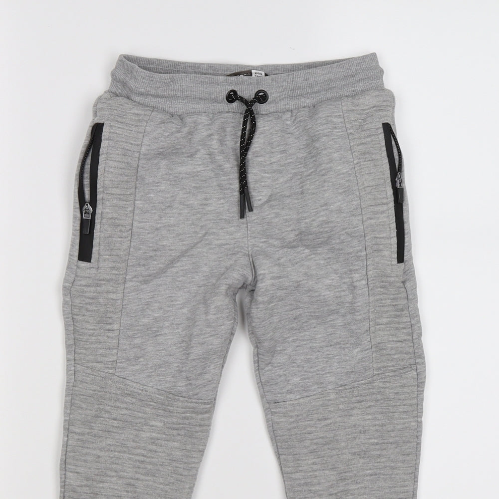 PEP & CO Boys Grey Striped Jersey Jogger Trousers Size 8-9 Years