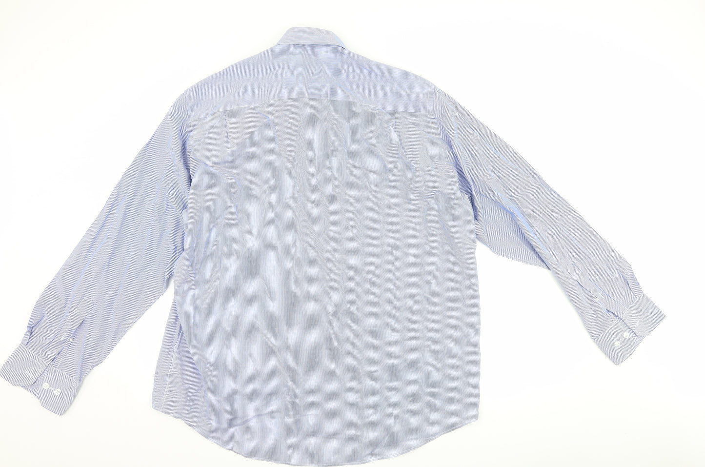 F&F Mens Blue Striped   Dress Shirt Size 17.5
