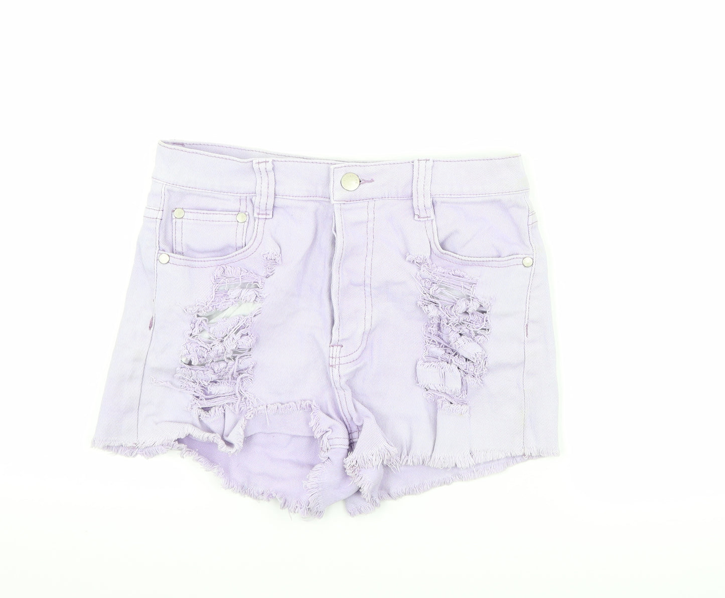 MINKPINK Womens Purple  Denim Hot Pants Shorts Size S - distressed