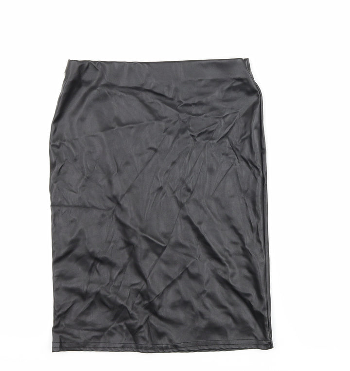 PRETTYLITTLETHING Womens Black Straight & Pencil Skirt Size 6