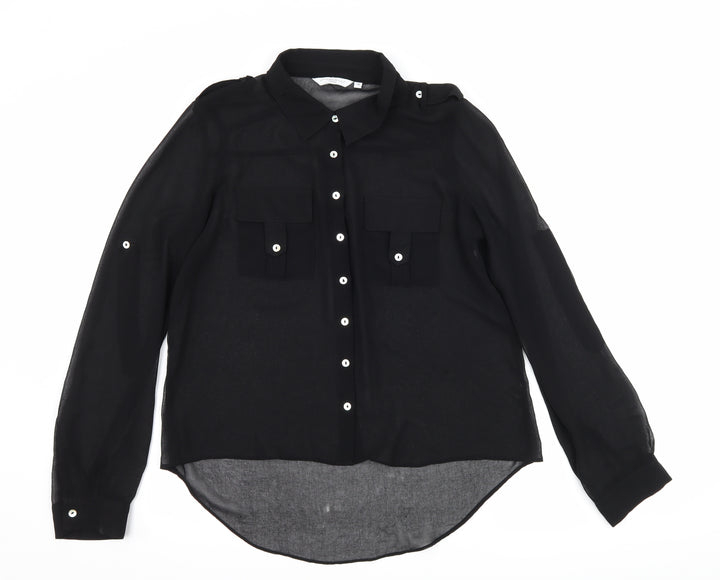 New Look Womens Black Basic Button-Up Size 10
