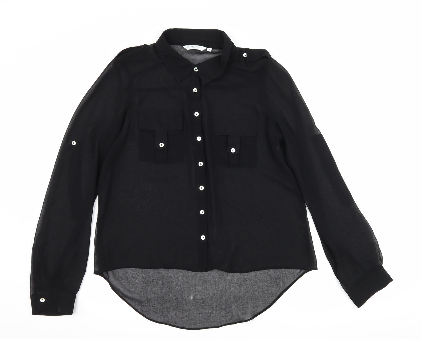 New Look Womens Black   Basic Button-Up Size 10
