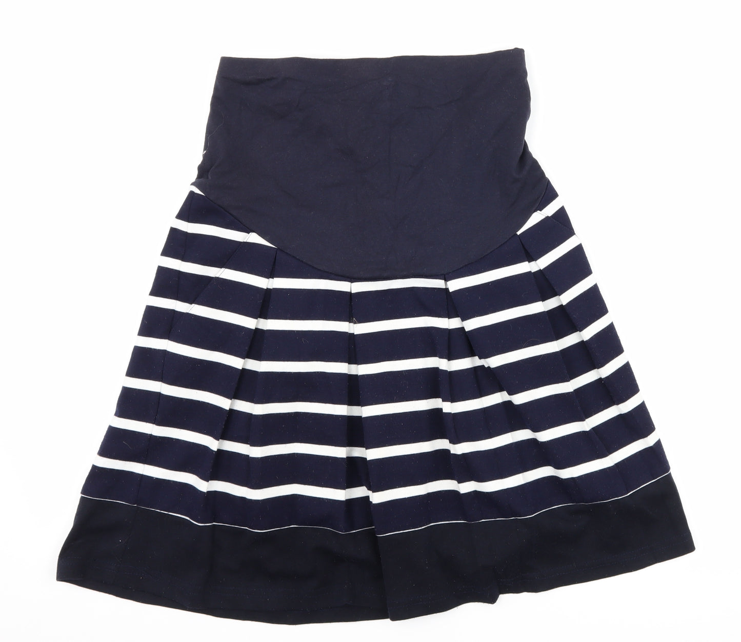 JoJo Maman Bébé Womens Blue Striped  Pleated Skirt Size XS