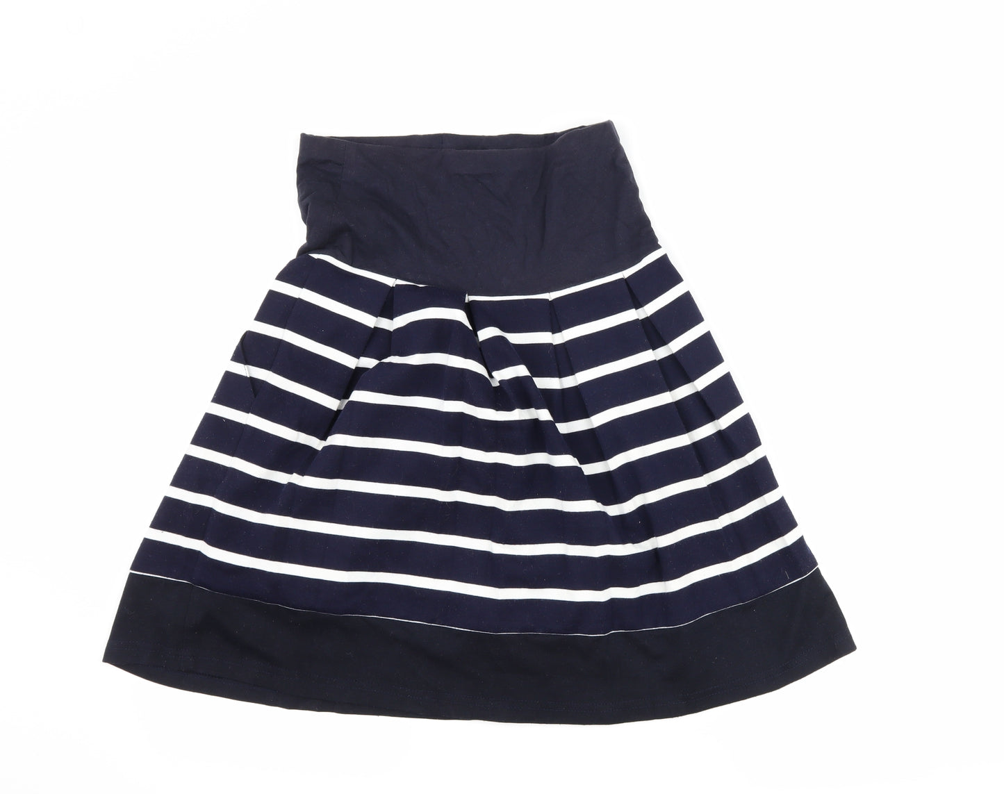 JoJo Maman Bébé Womens Blue Striped  Pleated Skirt Size XS