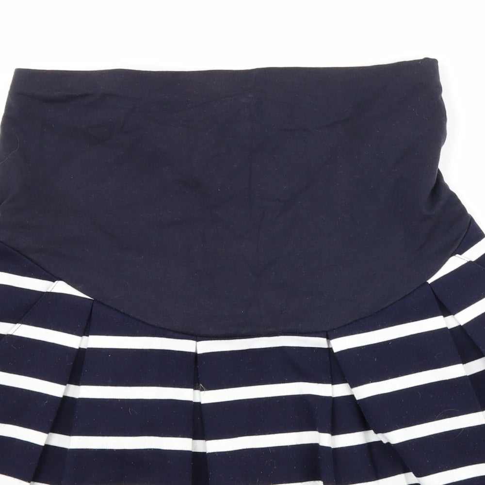 JoJo Maman Bébé Womens Blue Striped  Pleated Skirt Size XS