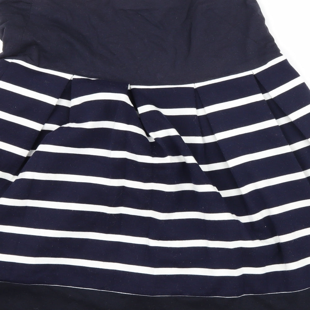 JoJo Maman Bébé Womens Blue Striped  Pleated Skirt Size XS