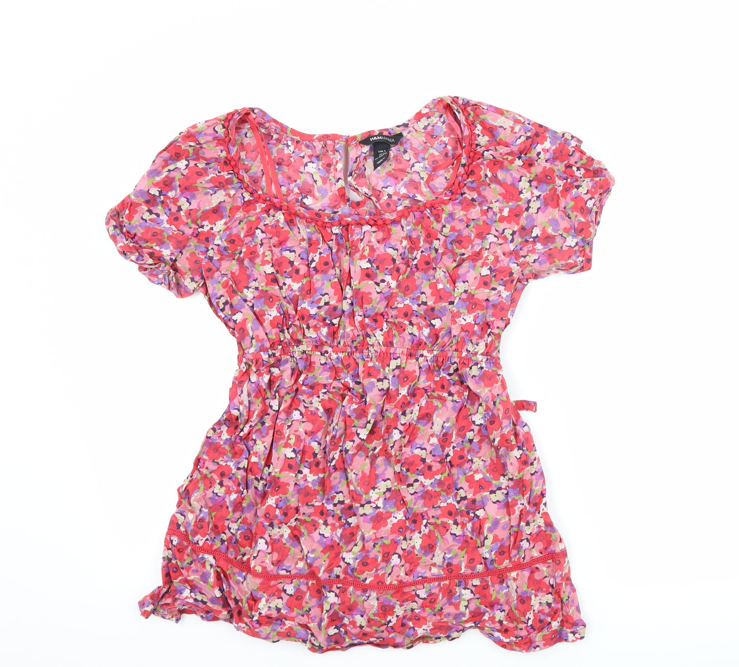 H&M Womens Pink Floral  Basic T-Shirt Size S