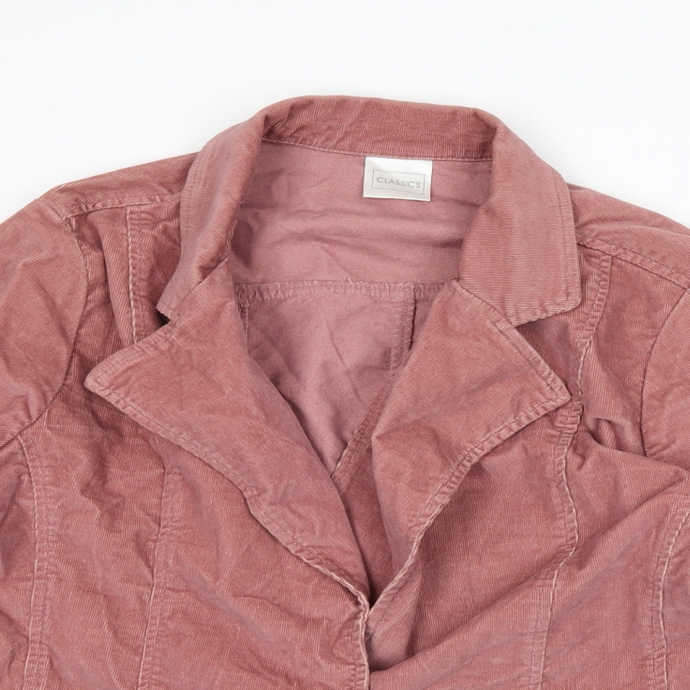 Classics Womens Pink  Corduroy Jacket Suit Jacket Size 20