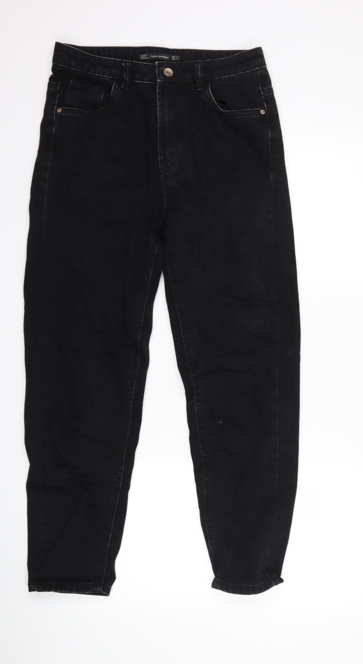 Zara Womens Black  Denim Straight Jeans Size 8 L27 in