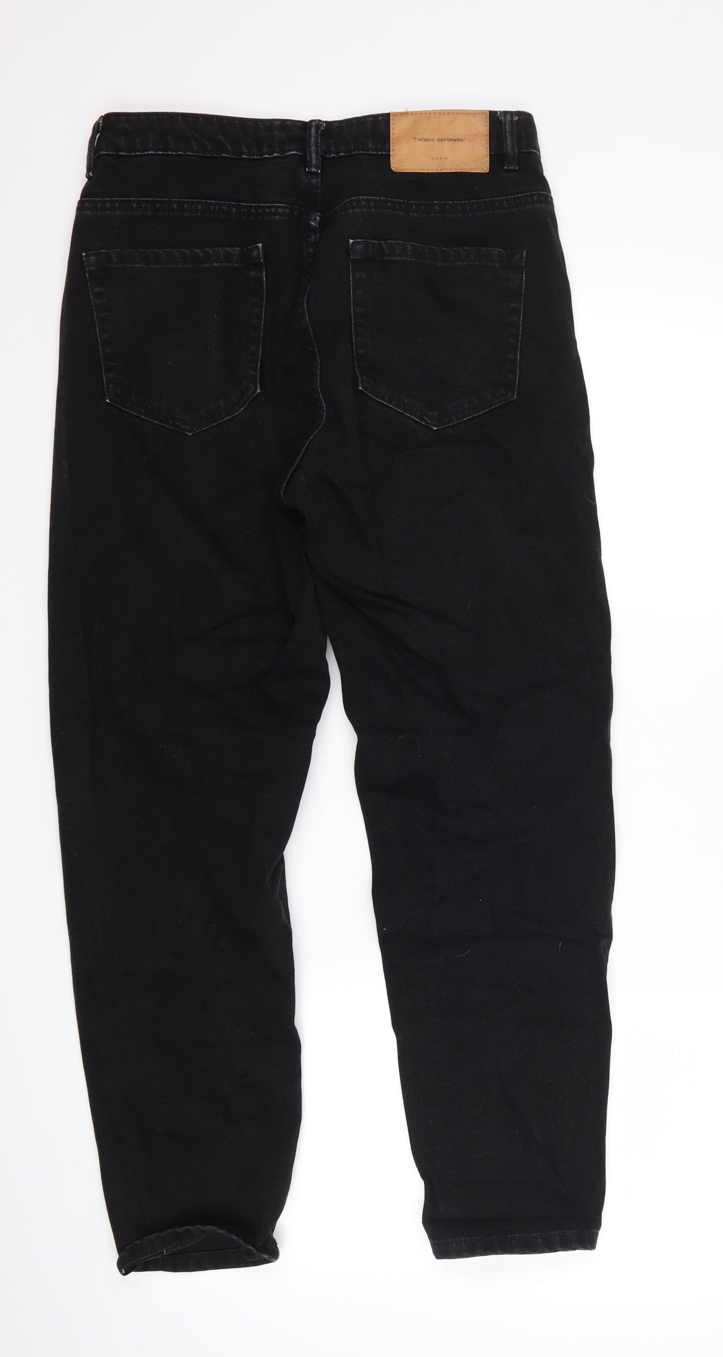 Zara Womens Black  Denim Straight Jeans Size 8 L27 in