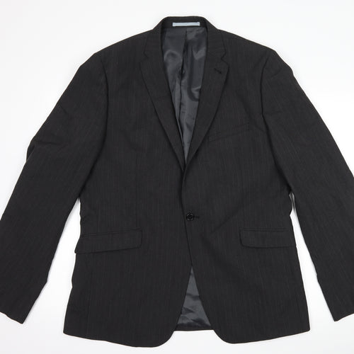 NEXT Mens Grey Striped  Jacket Suit Jacket Size 44