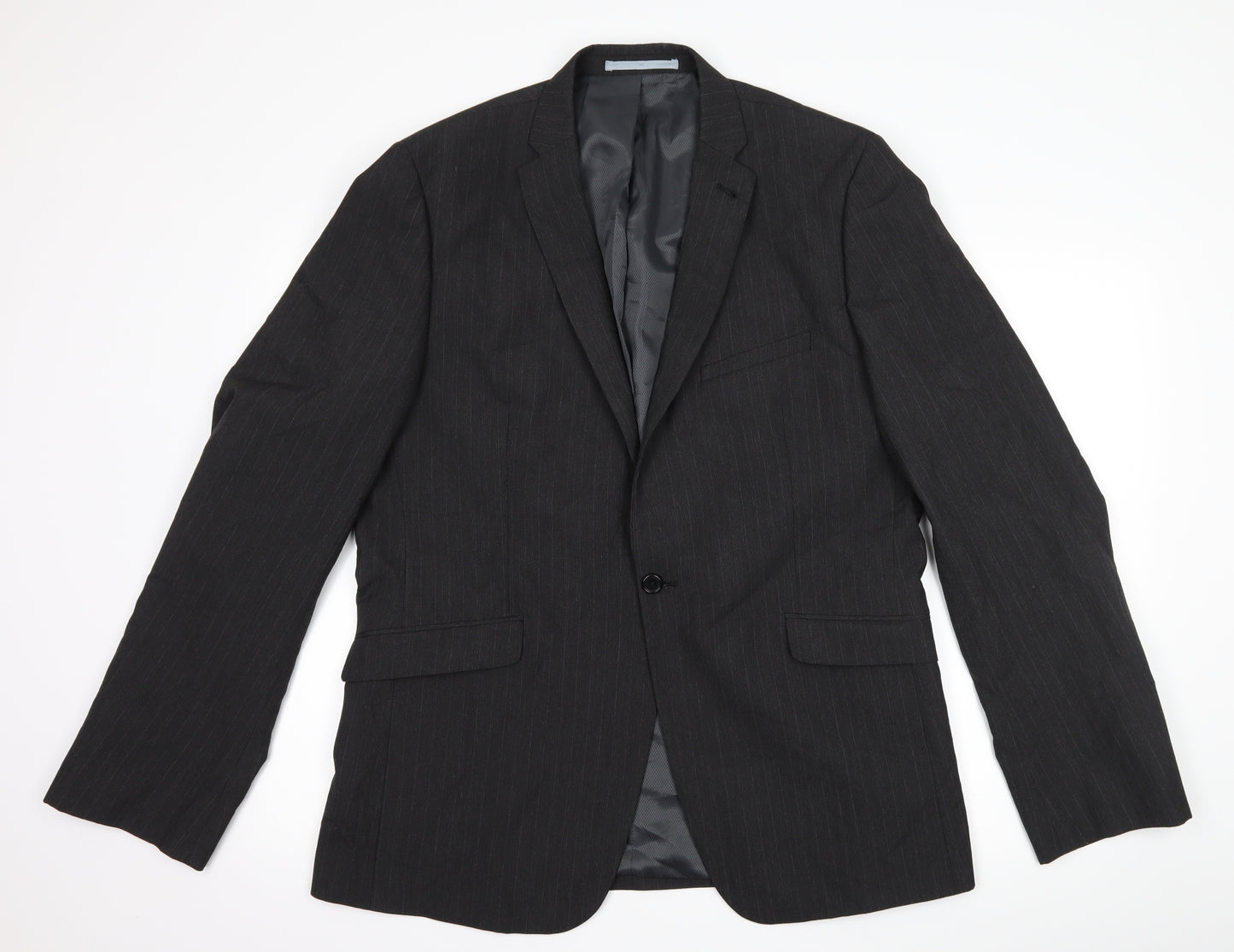 NEXT Mens Grey Striped  Jacket Suit Jacket Size 44