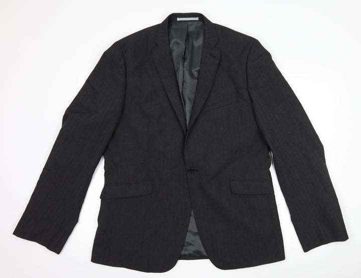 NEXT Mens Grey Striped  Jacket Suit Jacket Size 44