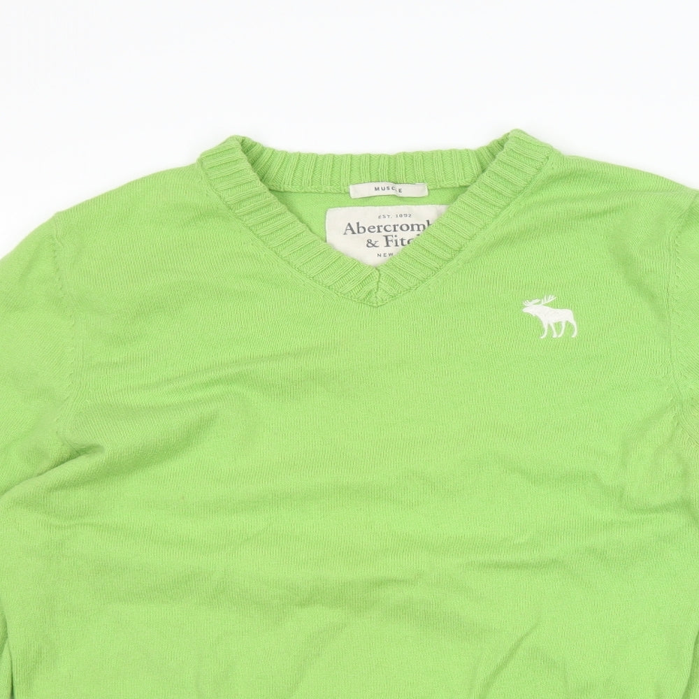 Abercrombie & Fitch Mens Green   Pullover Jumper Size L  - Muscle Fit