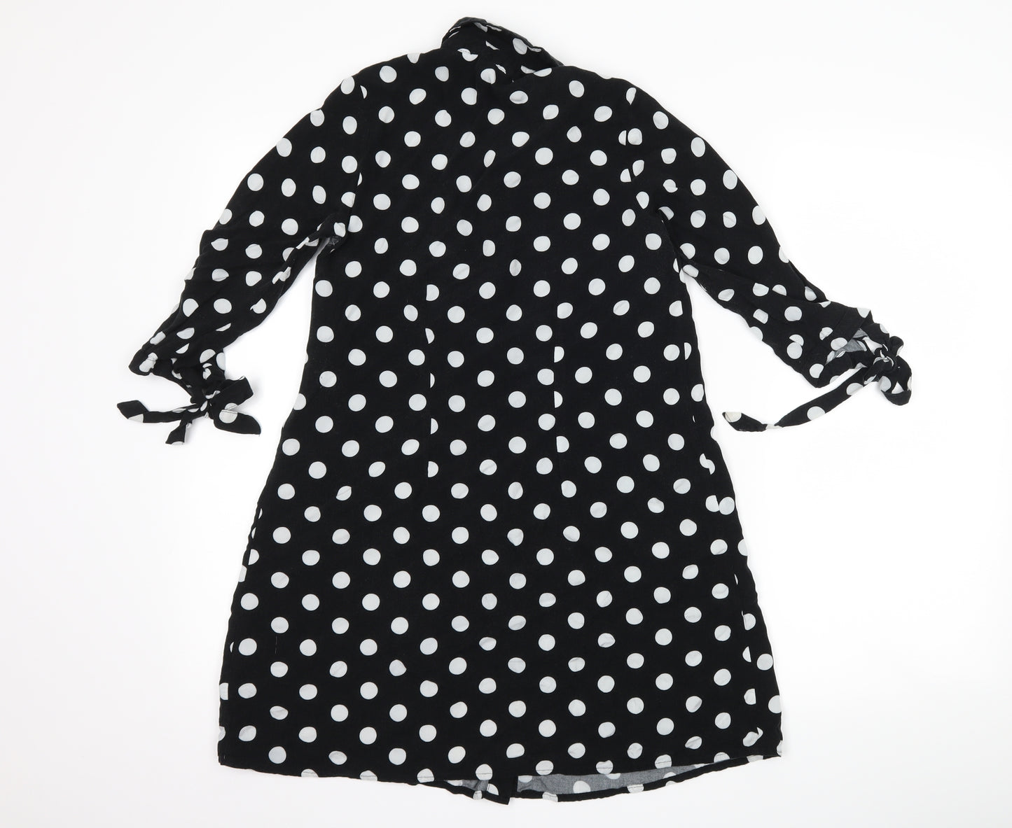 Primark Womens Black Polka Dot  Shirt Dress  Size 4