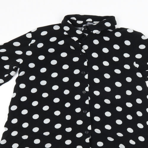 Primark Womens Black Polka Dot  Shirt Dress  Size 4