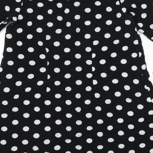 Primark Womens Black Polka Dot  Shirt Dress  Size 4