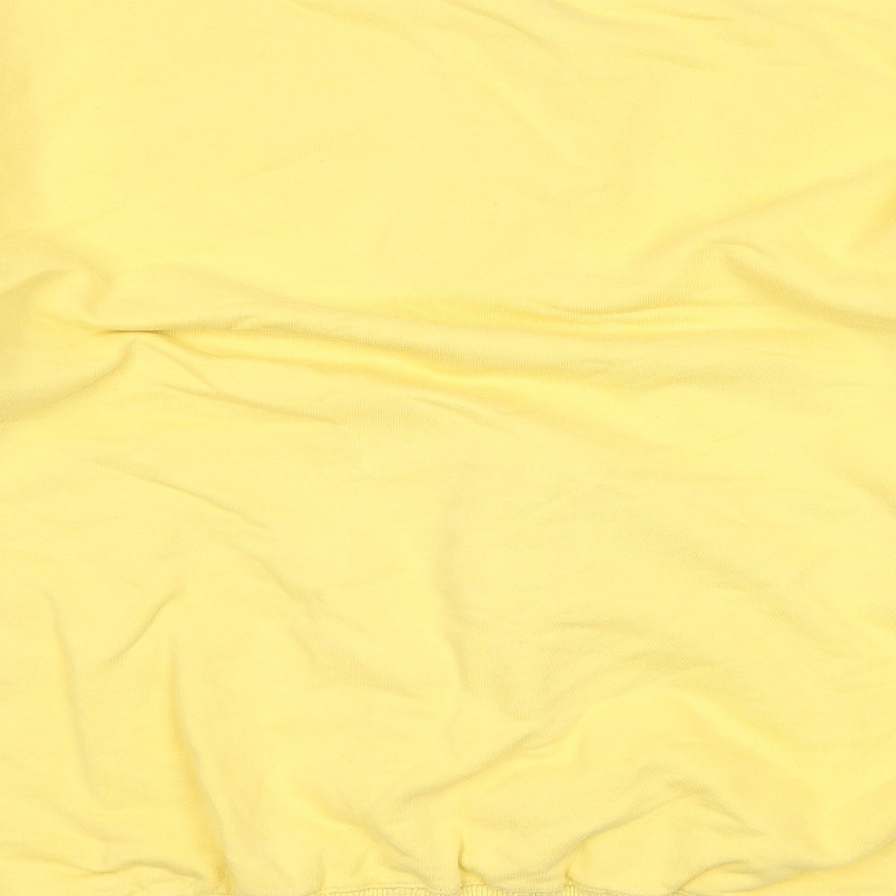 George Arthur Dunn Mens Yellow Striped  Pullover Sweatshirt Size L