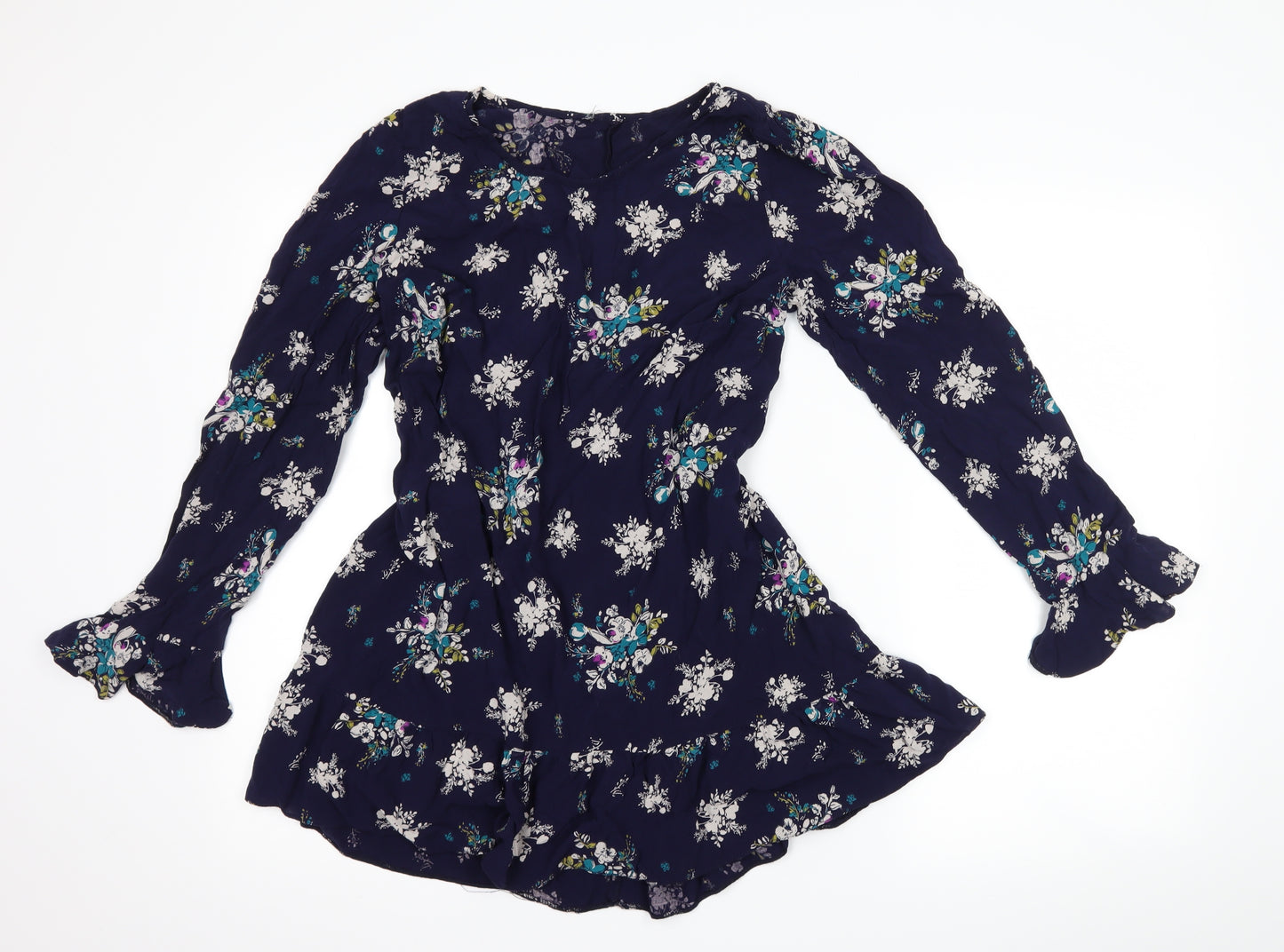 F&F Womens Blue Floral  Basic T-Shirt Size 16