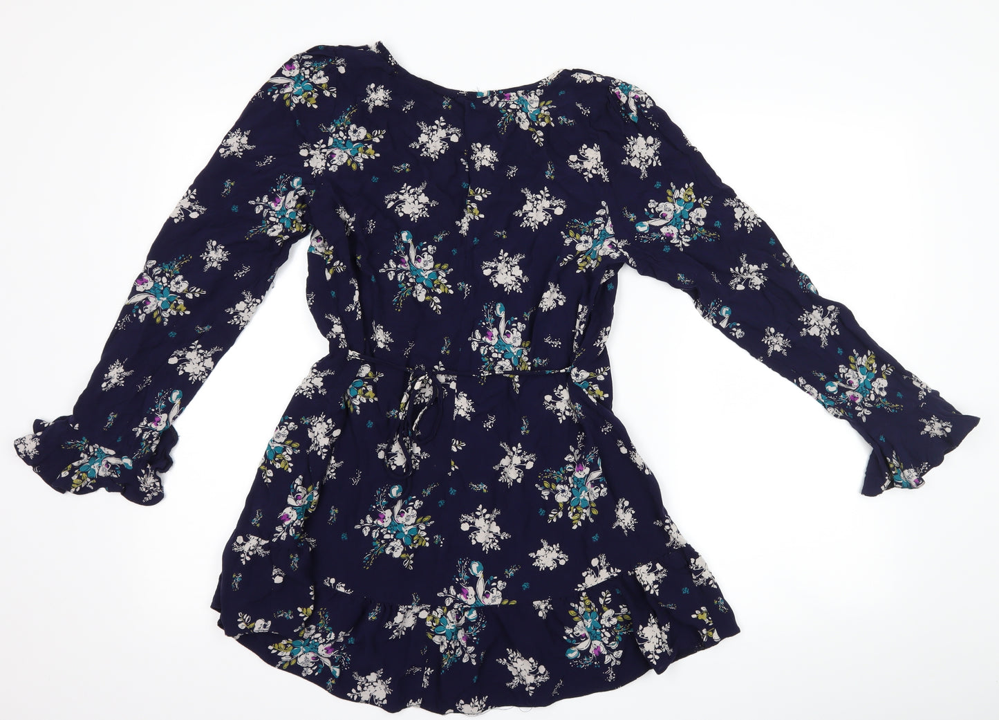F&F Womens Blue Floral  Basic T-Shirt Size 16