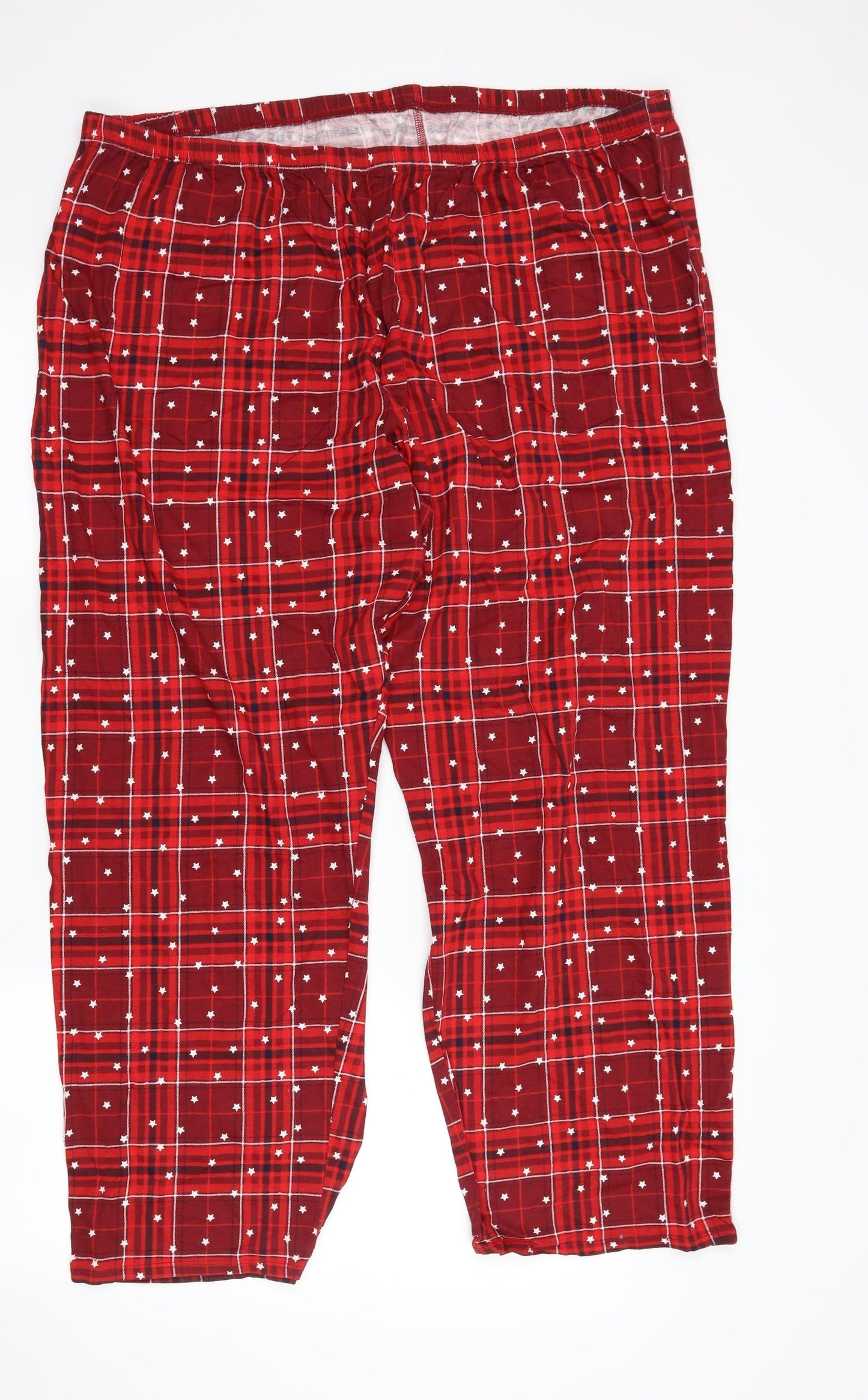 Marks and Spencer Womens Red Check  Top Pyjama Set Size 24