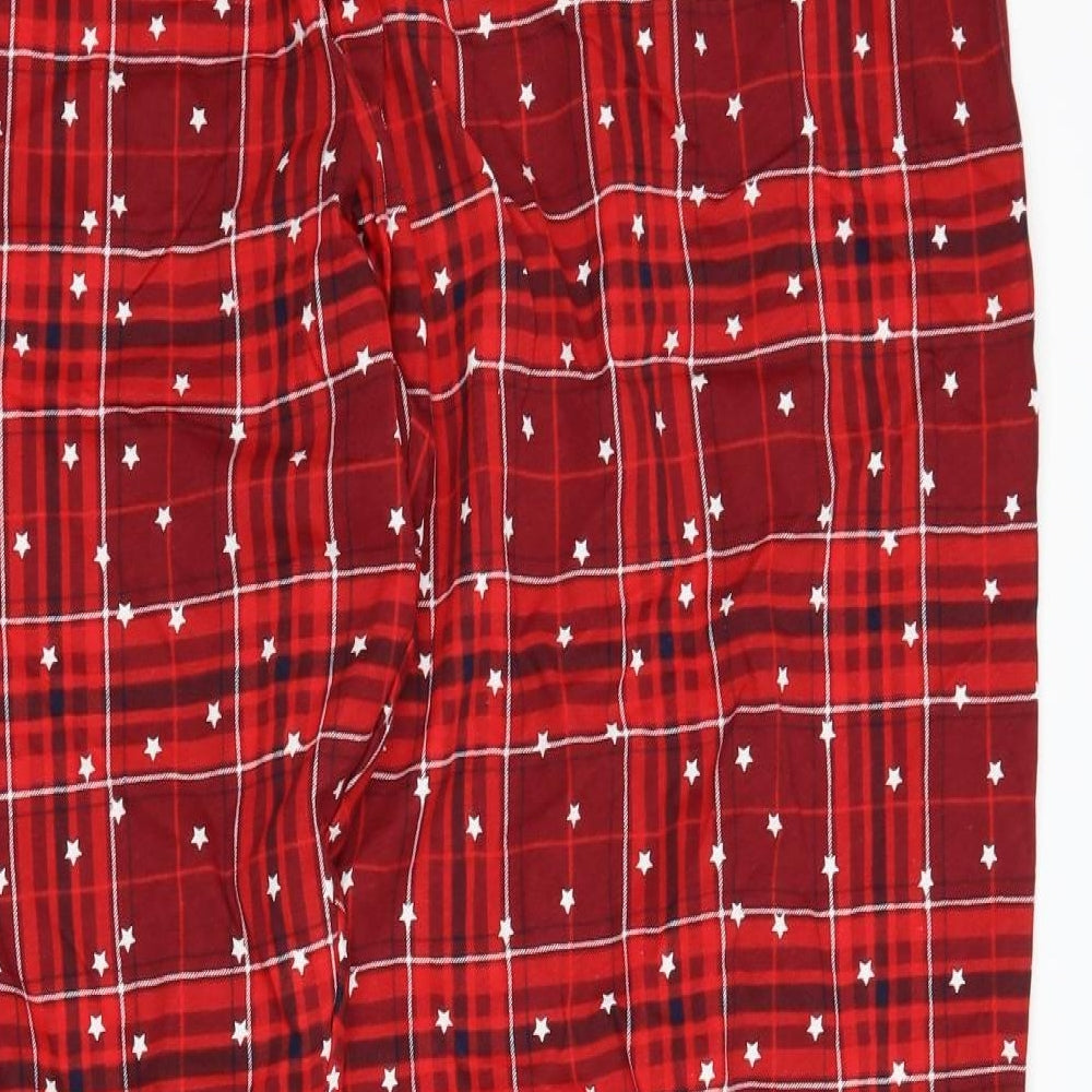 Marks and Spencer Womens Red Check  Top Pyjama Set Size 24